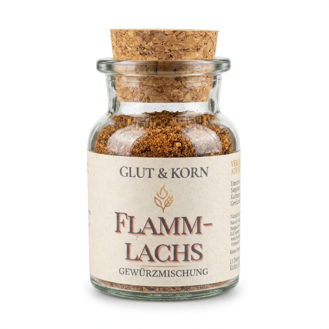 Flammlachs Gewürzmischung für Verfeinern von Fisch und BBQ, Ritualmanufaktur Glut & Korn