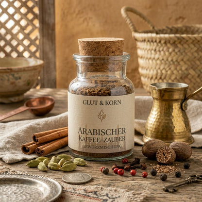 Arabischer Kaffee-Zauber Gewürzmischung für Kaffee, Ritualkakao, kakao, Tee und warme Speisen, 50g, Ritualmanufaktur Glut & Korn