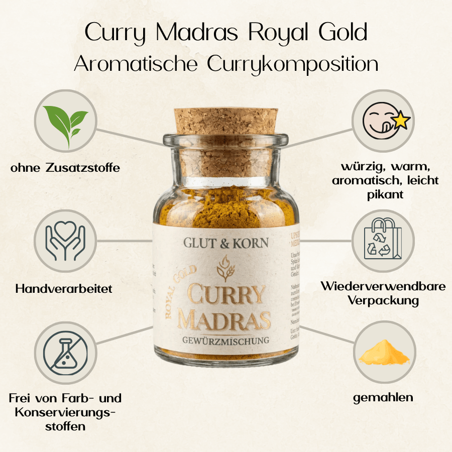 Aromatische Currykomposition "Royal Madras Gold", spezielle exklusive Mischung, Ritualmanufaktur