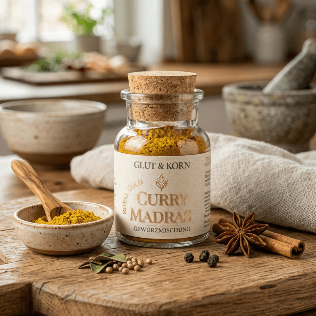 Curry Madras Royal Gold Gewürzmischung Ritualmanufaktur Glut & Korn
