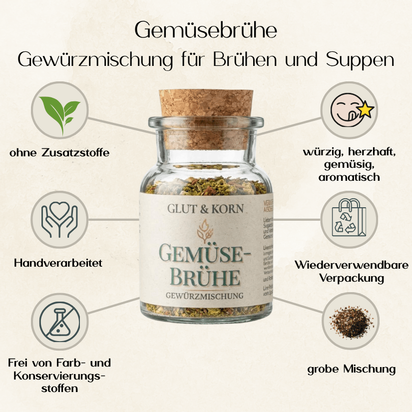 Vorteile von Gemüsebrühe Gewürzmischung für Brühen und Suppen- Ritualmanufaktur.de
