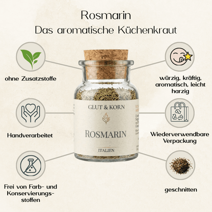 Vorteile von Rosmarin geschnitten zu Verfeinern von Speisen, Ritualmanufaktur.de